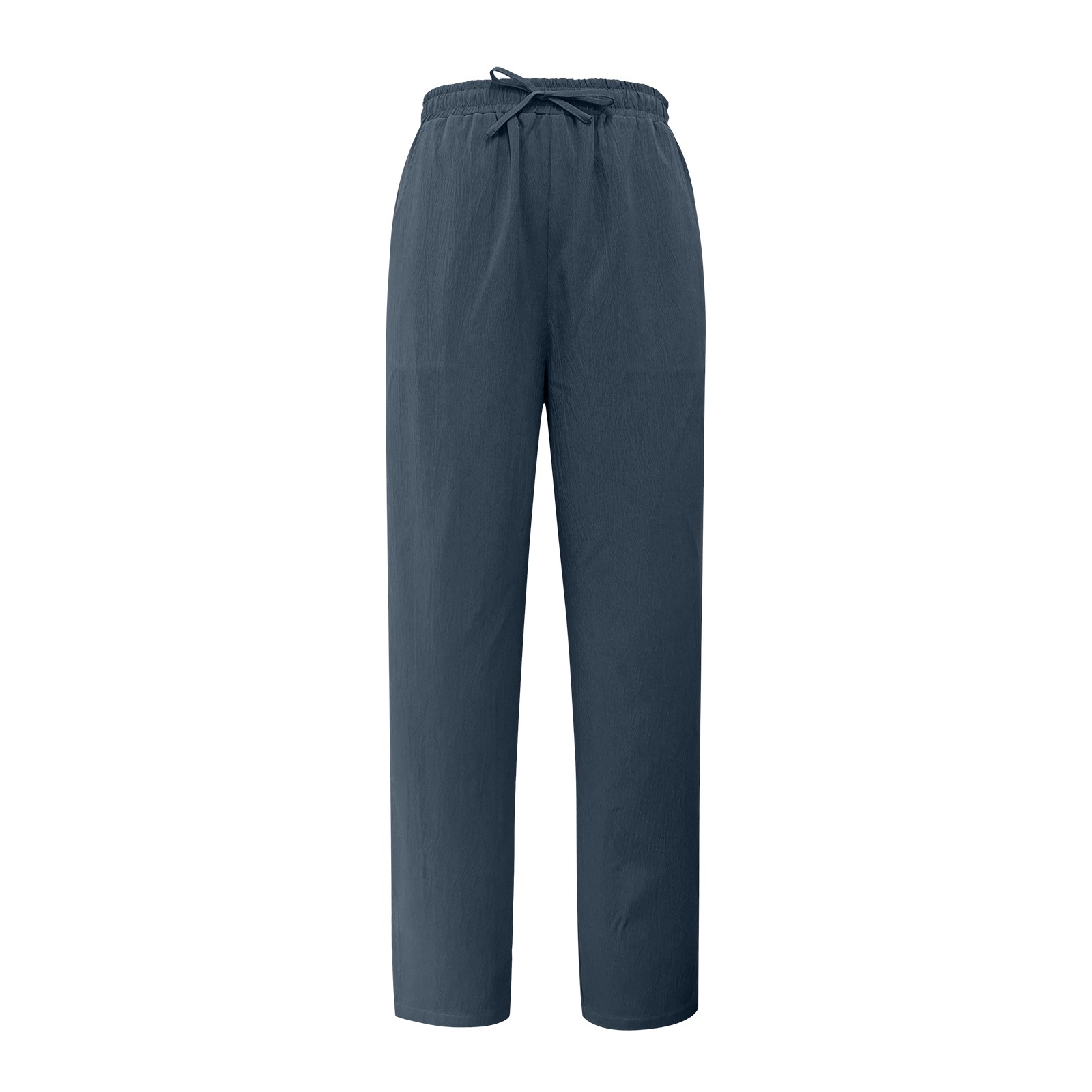 thumbnail image 4 of Pantalones cortos de lino de cintura alta y pierna ancha para mujer: pantalones boho palazzo informales para la playa, poliéster, cintura elástica, tallas S-XXXXXL., 4 of 5